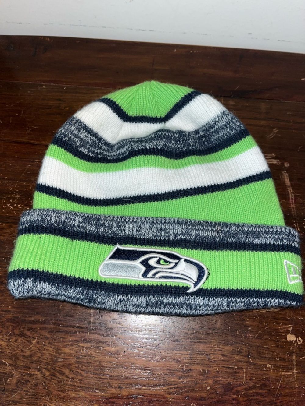 New era Seattle Seahawks NO Pom style winter beanie knit ski snowboard cap hat B